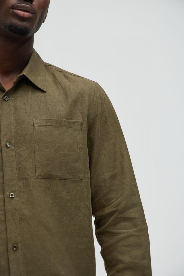 Bahamas Linen Long Sleeve Shirt - Olive Product Image