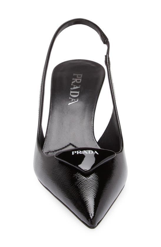 PRADA Pointed Toe Slingback Pumps In Black Product Image