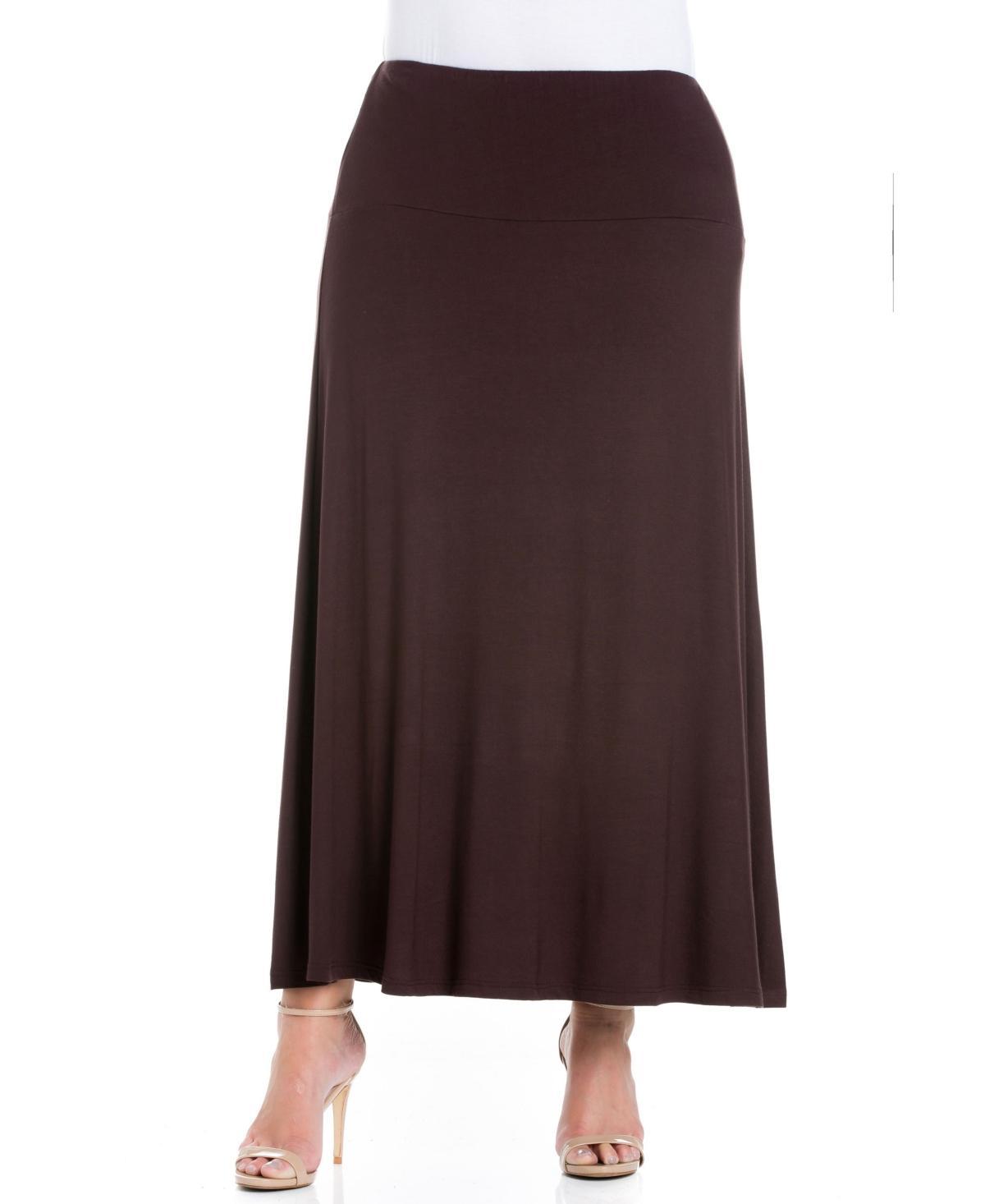 24seven Comfort Apparel Plus Size Maxi Skirt Product Image