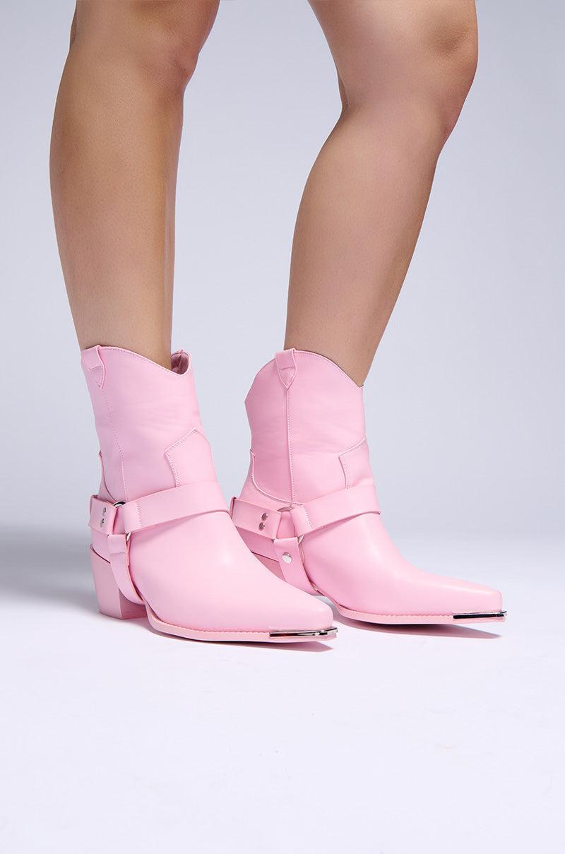 AZALEA WANG JOAKIMA PINK WESTERN BOOTIE Product Image