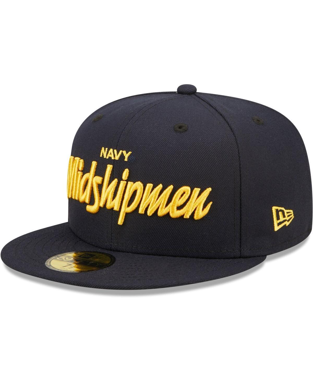 Mens New Era Midshipmen Griswold 59FIFTY Fitted Hat Blue Product Image