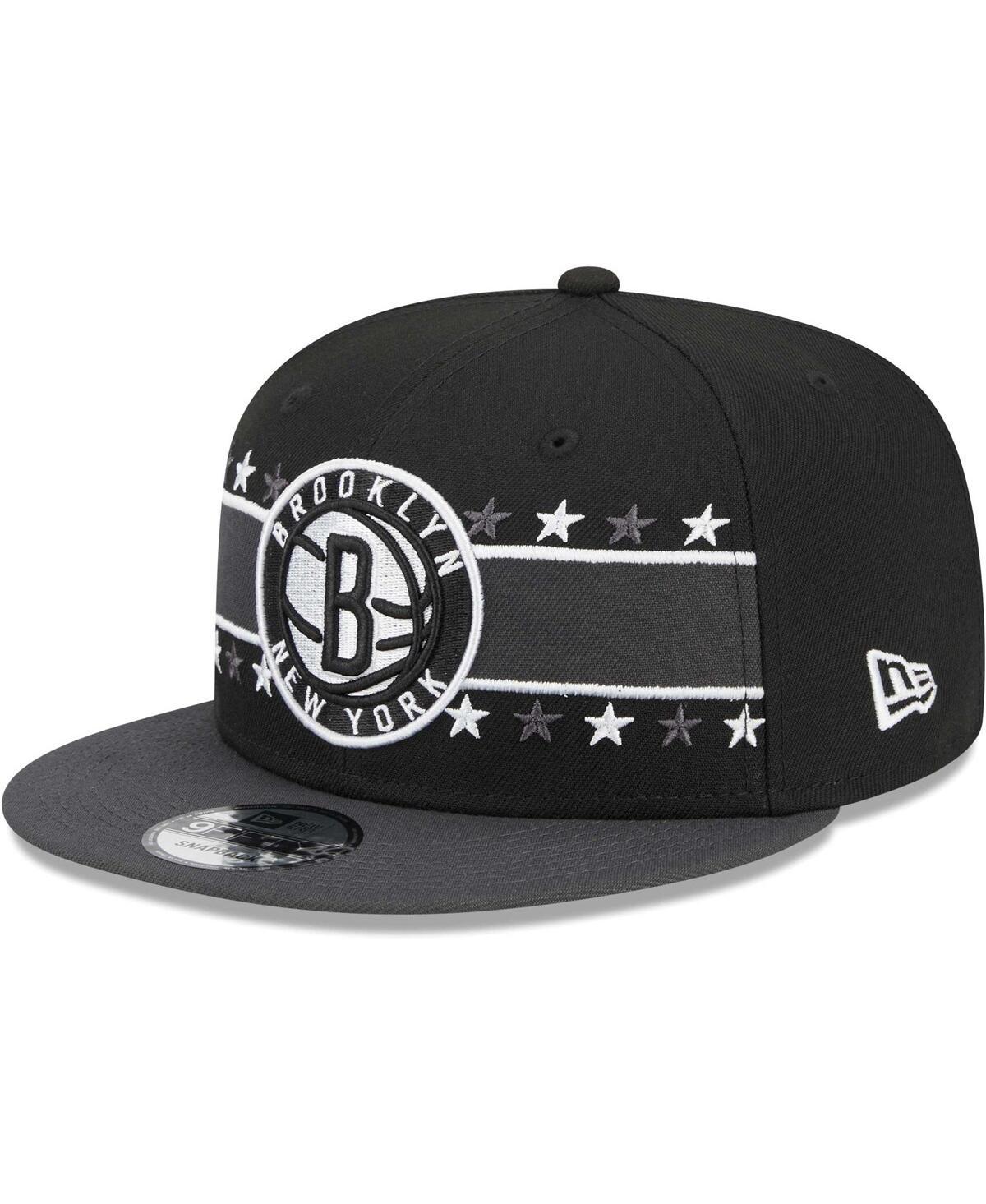 Mens New Era Black Brooklyn Nets Banded Stars 9FIFTY Snapback Hat Product Image