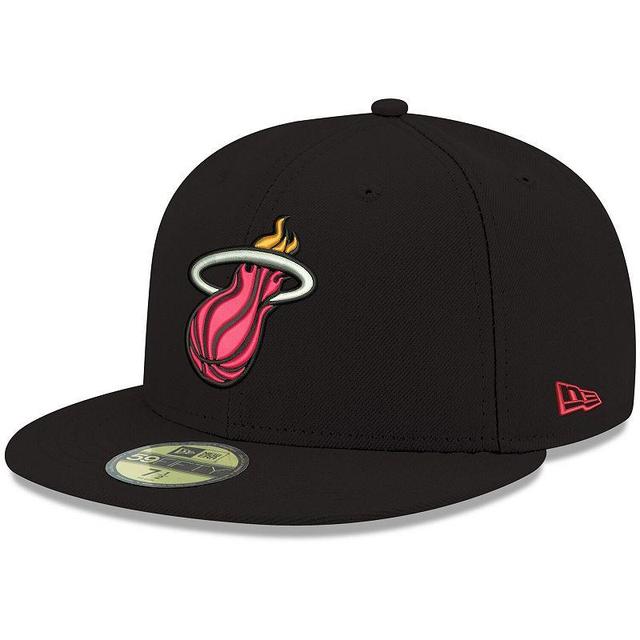 Mens New Era Miami Heat Official Team Color 59FIFTY Fitted Hat Product Image