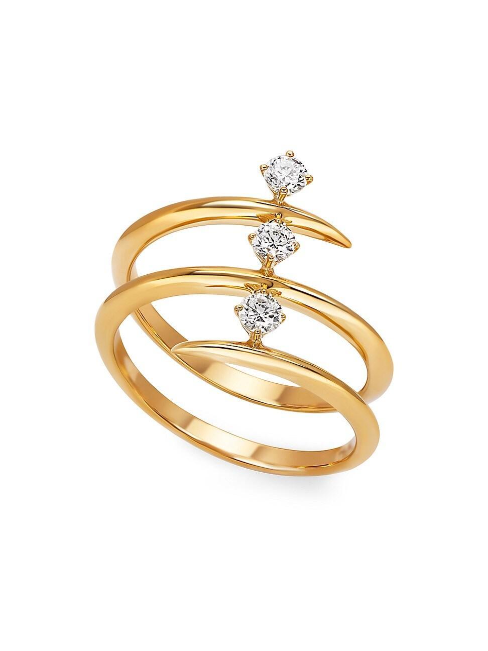 Womens Tribal 18K Yellow Gold & 0.29 TCW Diamonds Wrap Ring Product Image