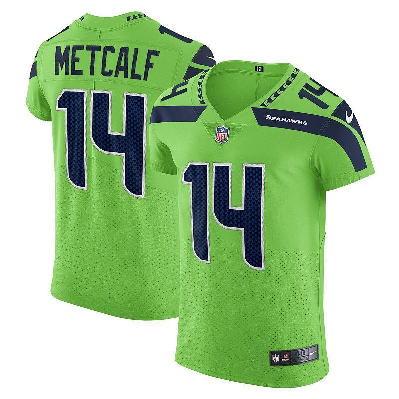 Mens Nike DK Metcalf Neon Green Seattle Seahawks Alternate Vapor Elite Player Jersey Product Image