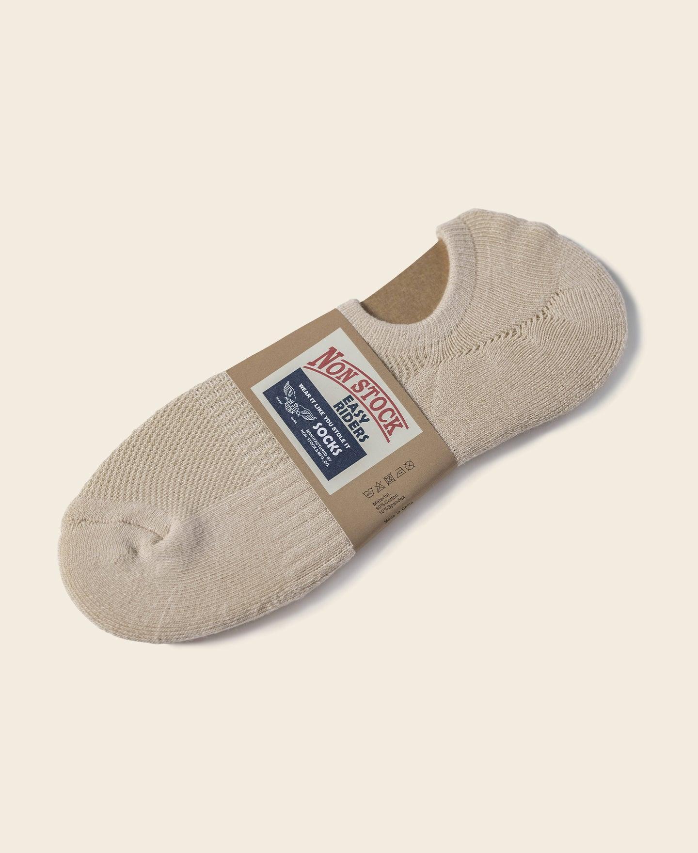 Colored Cotton No Show Socks - Sage Green Product Image