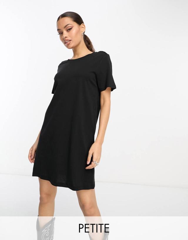 Only Petite mini T-shirt dress in black  Product Image