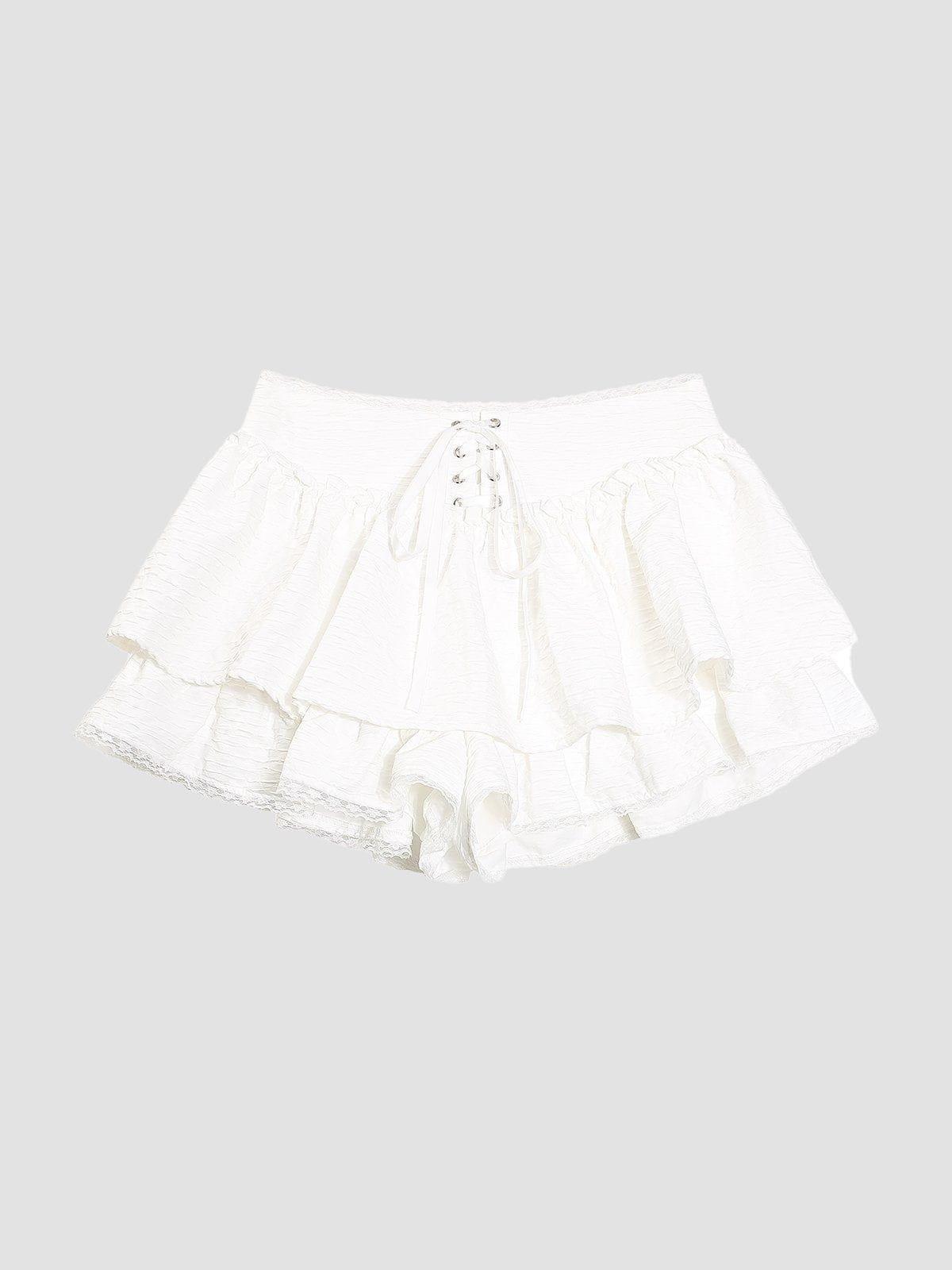 Aelfric Eden Lace Patchwork Wrinkle Skirt Female Product Image