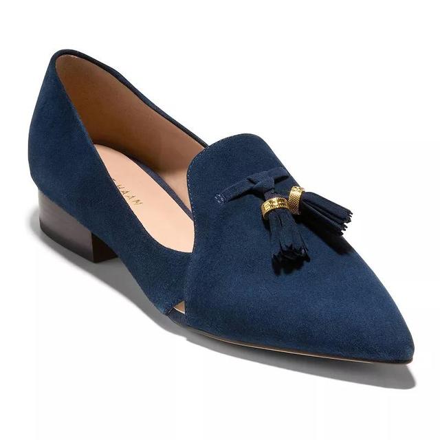 Cole Haan Vanya Womens Tassel Loafers Blue Blazer Product Image