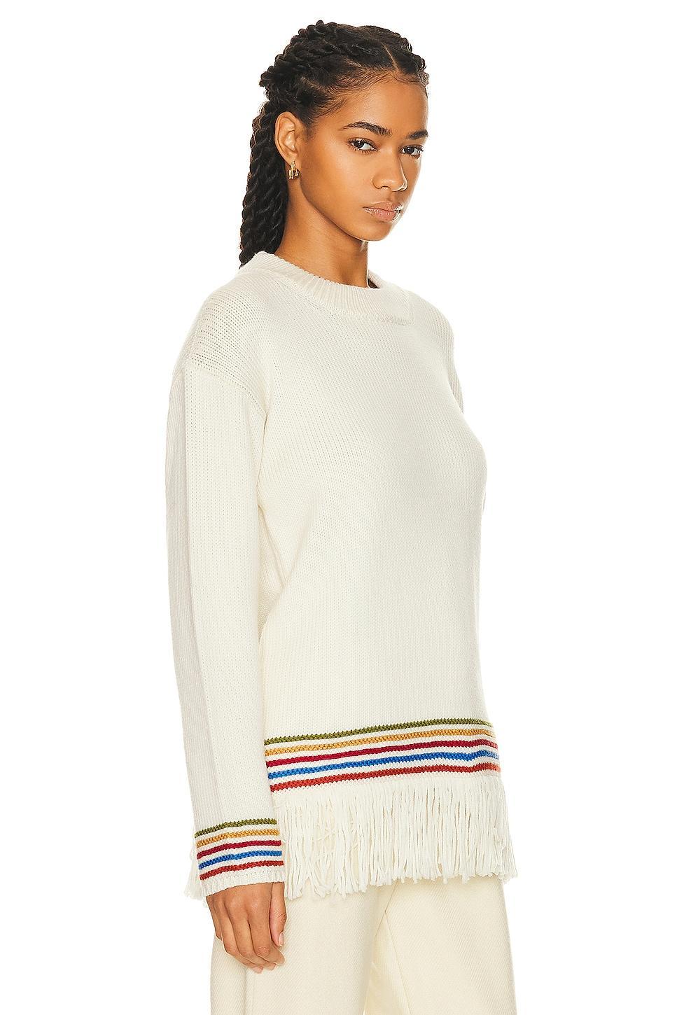 BODE Loop Edge Pullover Sweater in Cream - Cream. Size S (also in L, XS). Product Image