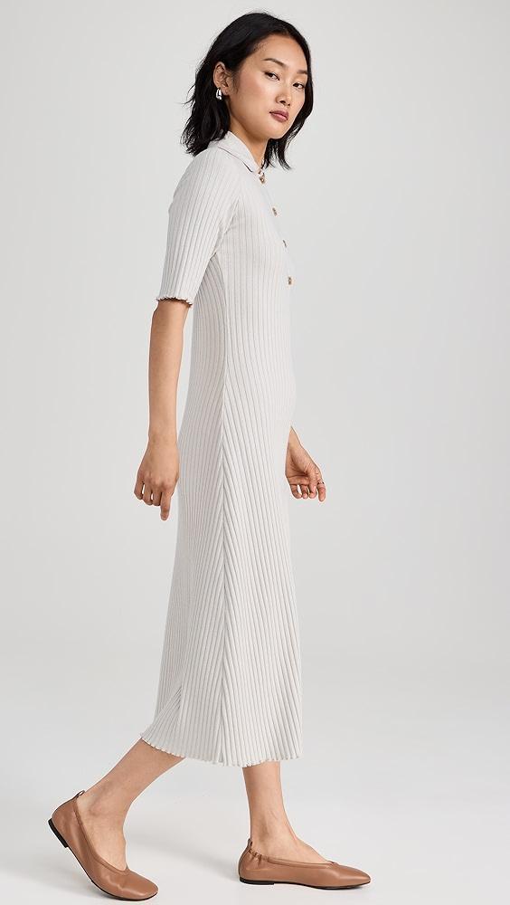 Vince Rib Elbow Sleeve Polo Midi Dress | Shopbop Product Image