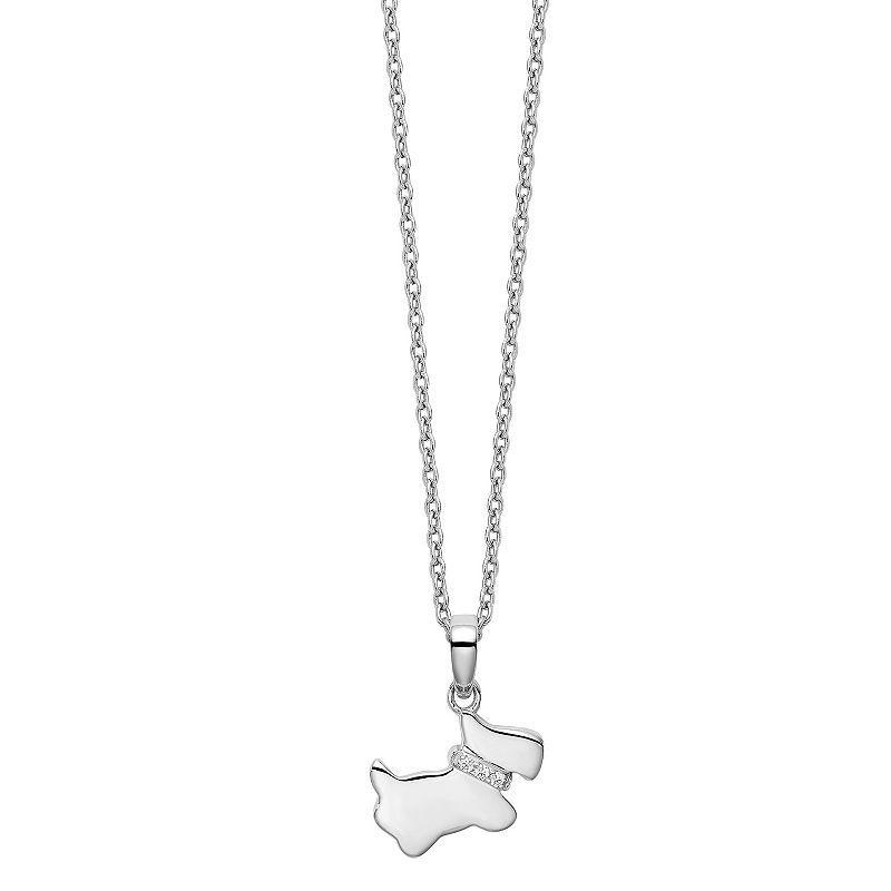 White Ice Sterling Silver Diamond Accent Dog Necklace, Womens Product Image