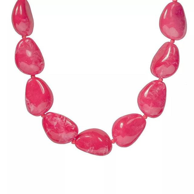 Emberly Gold Tone All Over Red Stone Necklace, Womens, Pink Product Image