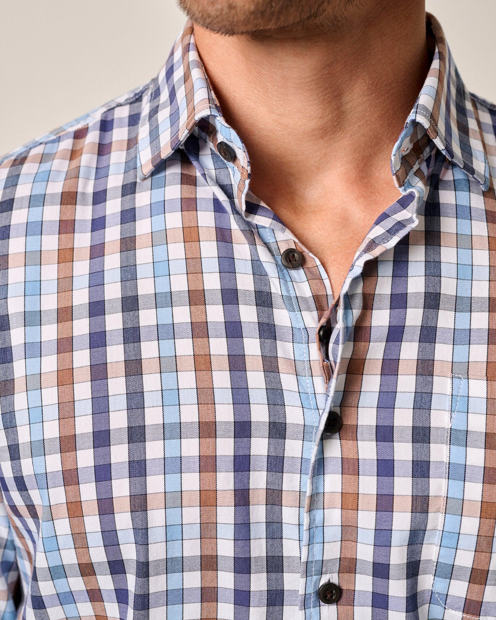 Tucked Cotton Blend Button Up Shirt - Dartmouth Male Product Image