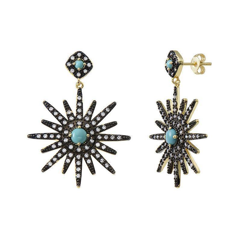 Adornia Faux Turquoise Starburst Earrings Product Image