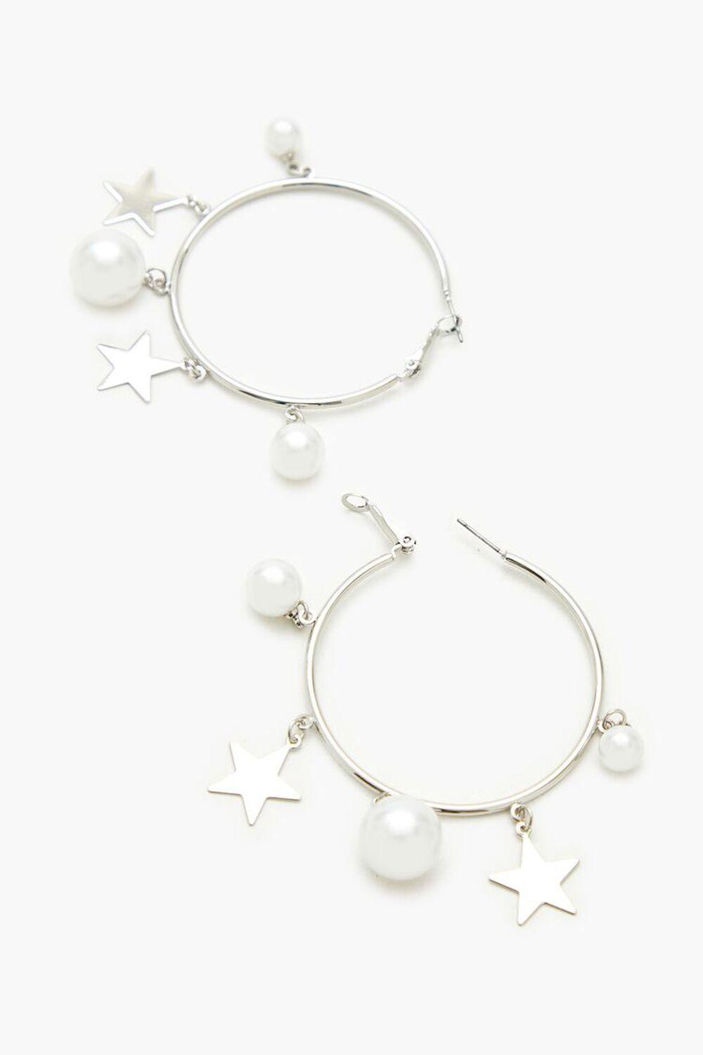 Star & Faux Pearl Hoop Earrings | Forever 21 Product Image