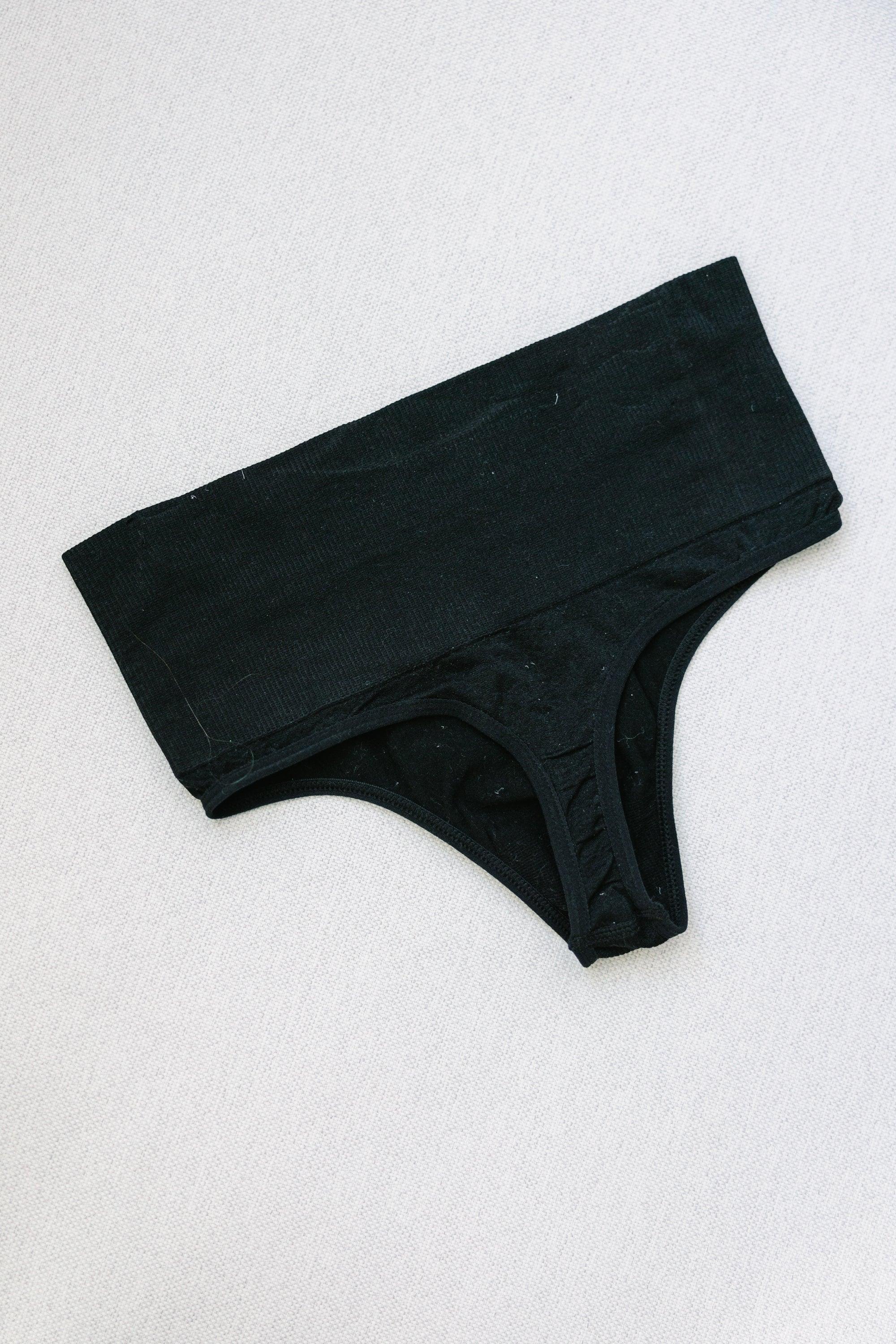 Black High Waist Tummy Control Thong Female Product Image