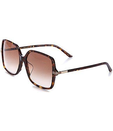 Gucci Womens GG1448SA Petite Web 59mm Havana Square Sunglasses Product Image