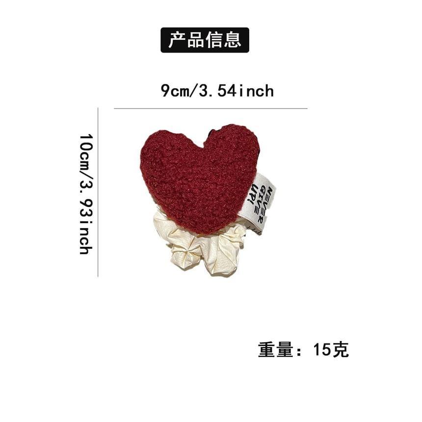 Heart-Shaped Plush Hair Tie Product Image