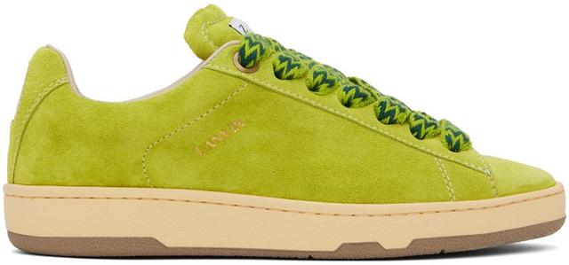 LANVIN Green Suede Curb Lite Sneakers Product Image