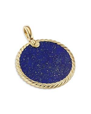 David Yurman Dy Elements Disc Pendant in 18K Yellow Gold with Lapis Product Image