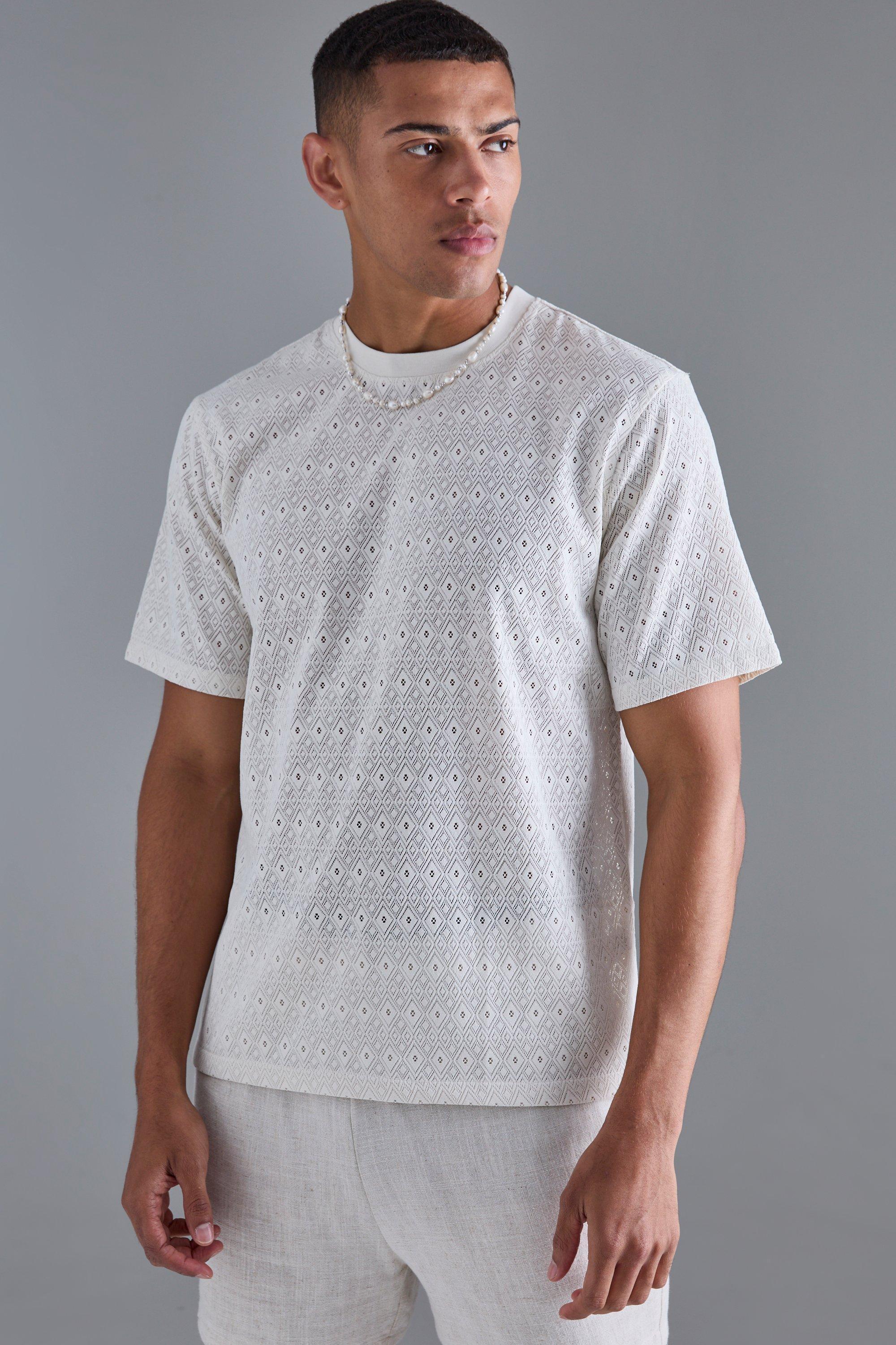 Diamond Crochet T-shirt | boohooMAN USA Product Image