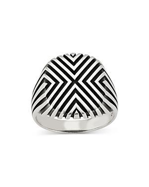 Milanesi And Co Mens Sterling Silver Textured Chevron Statement Ring Product Image