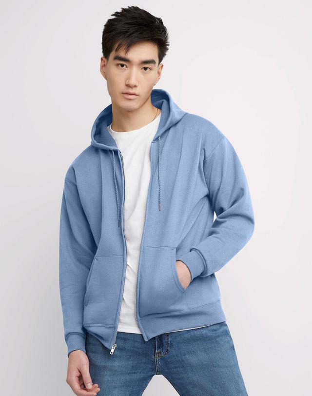 Hanes EcoSmart Unisex Full-Zip Fleece Hoodie Light Blue 3XL Product Image