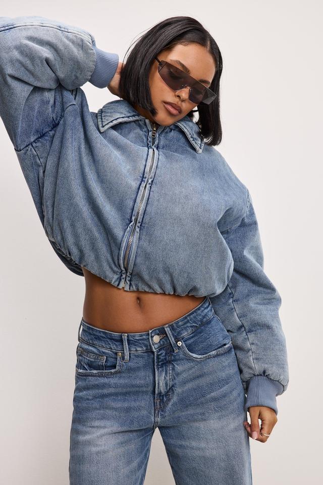 DENIM BOMBER JACKET | INDIGO723 Product Image