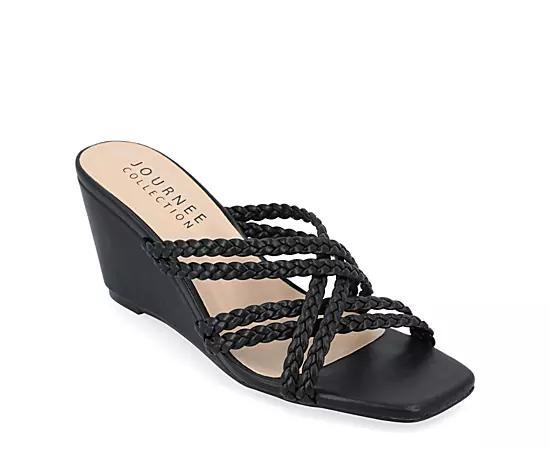 Journee Collection Womens Baylen Strappy Braided Wedge Sandals Product Image