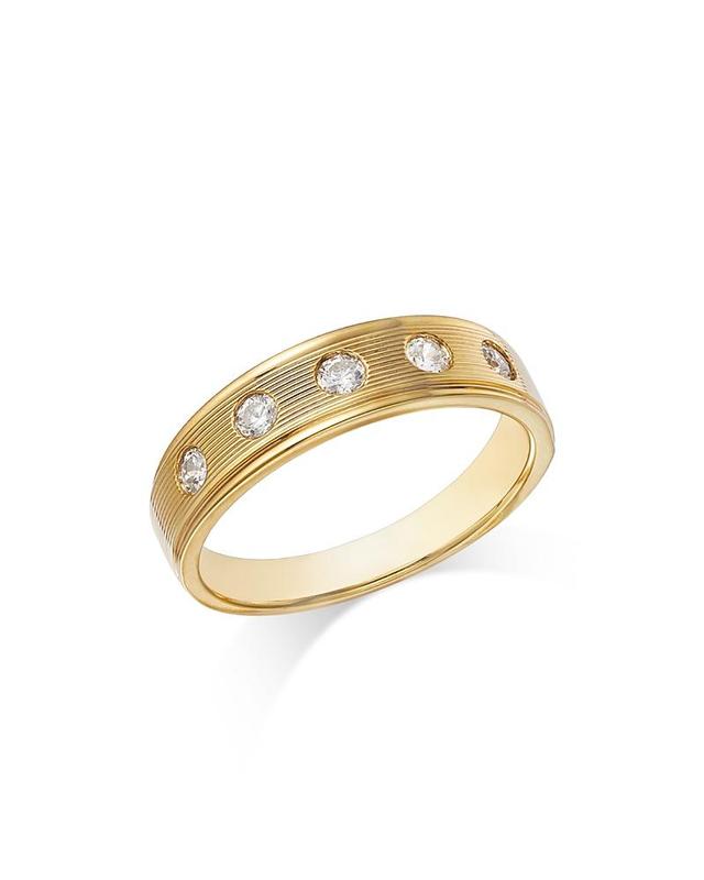 Bloomingdales Fine Collection Mens Diamond Ridged Band in 14K Yellow Gold, 0.40 ct. t. w. - Exclusive Product Image