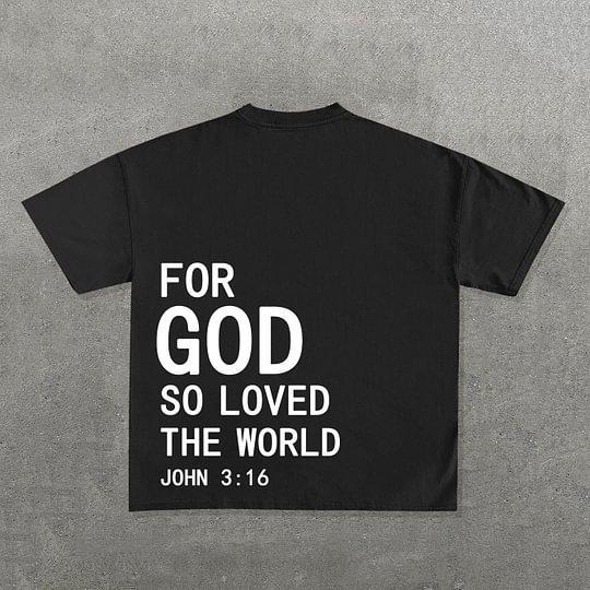 For God So Loved The World Print Graphic Cotton T-Shirt Product Image