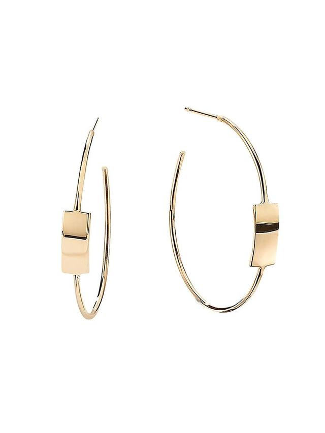 Lana Tag Wire Hoop Earrings Product Image