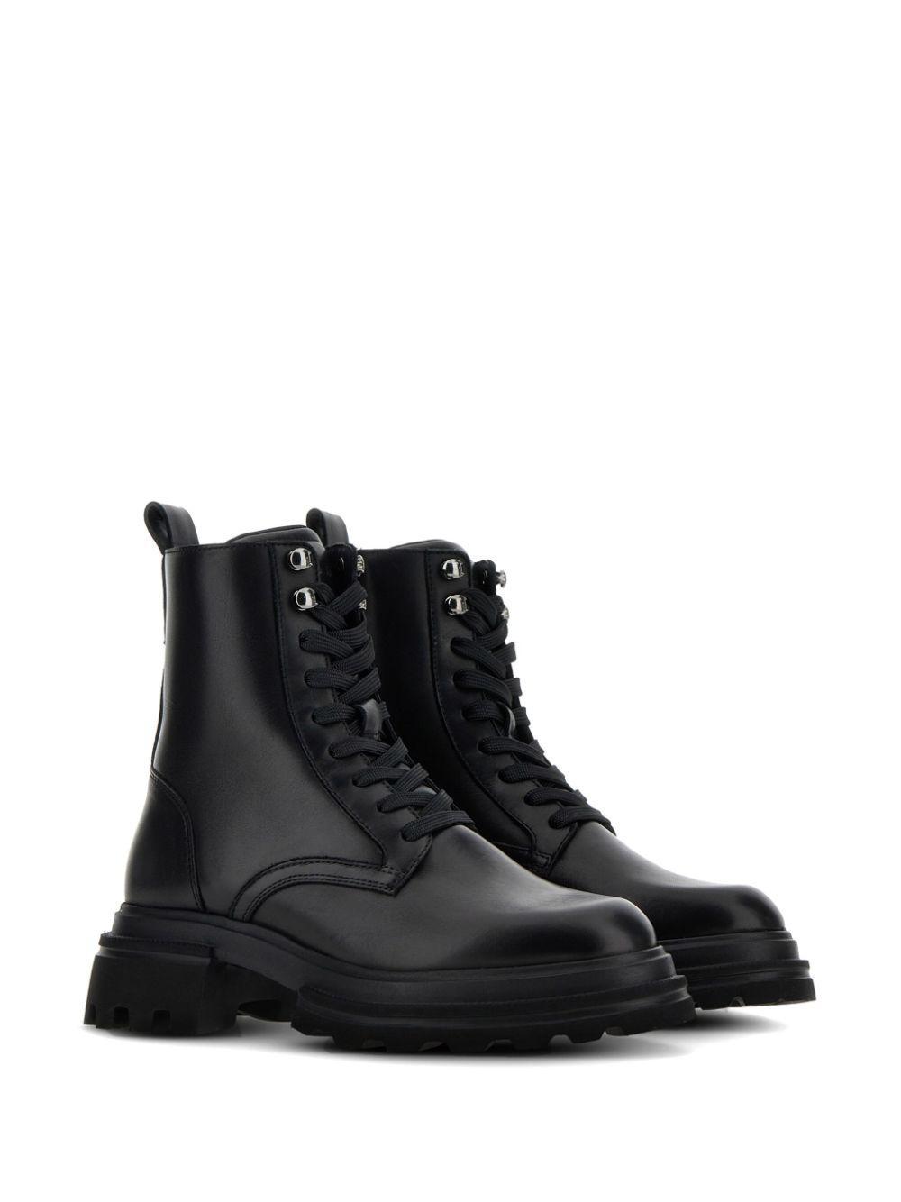 leather combat ankle boots Product Image