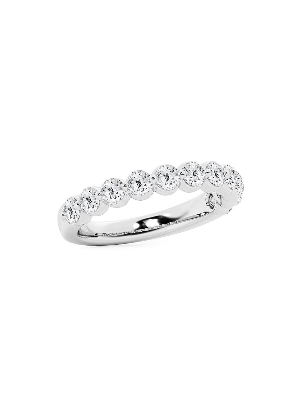 Womens 14K White Gold & 1 TCW Lab-Grown Diamond Band Product Image