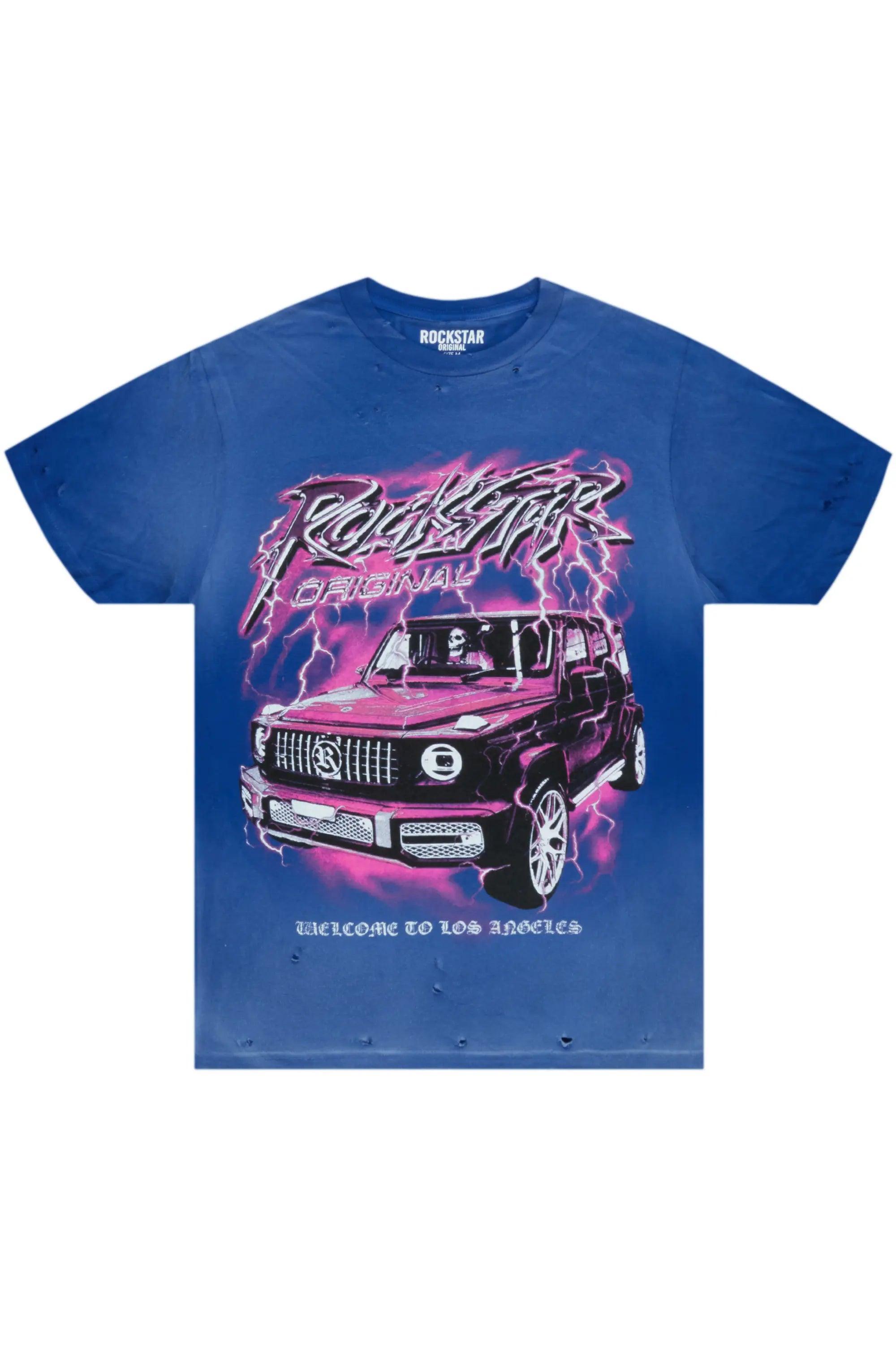 Car Blue Oversized Tee Female Product Image