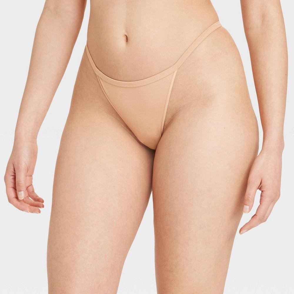 Womens Cotton Blend String Thong - Auden Pearl Tan XS Product Image