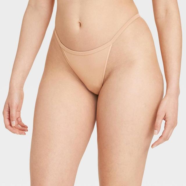 Womens Cotton Blend String Thong - Auden Pearl Tan XS Product Image