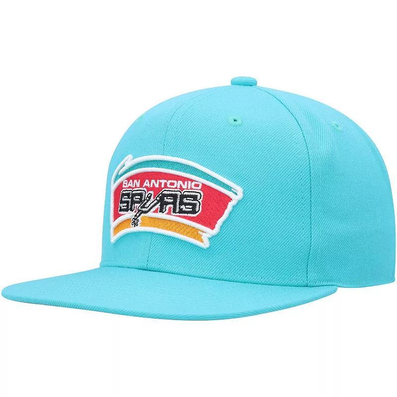 Mens Mitchell & Ness Teal San Antonio Spurs Hardwood Classics Mvp Team Ground 2.0 Fitted Hat Product Image