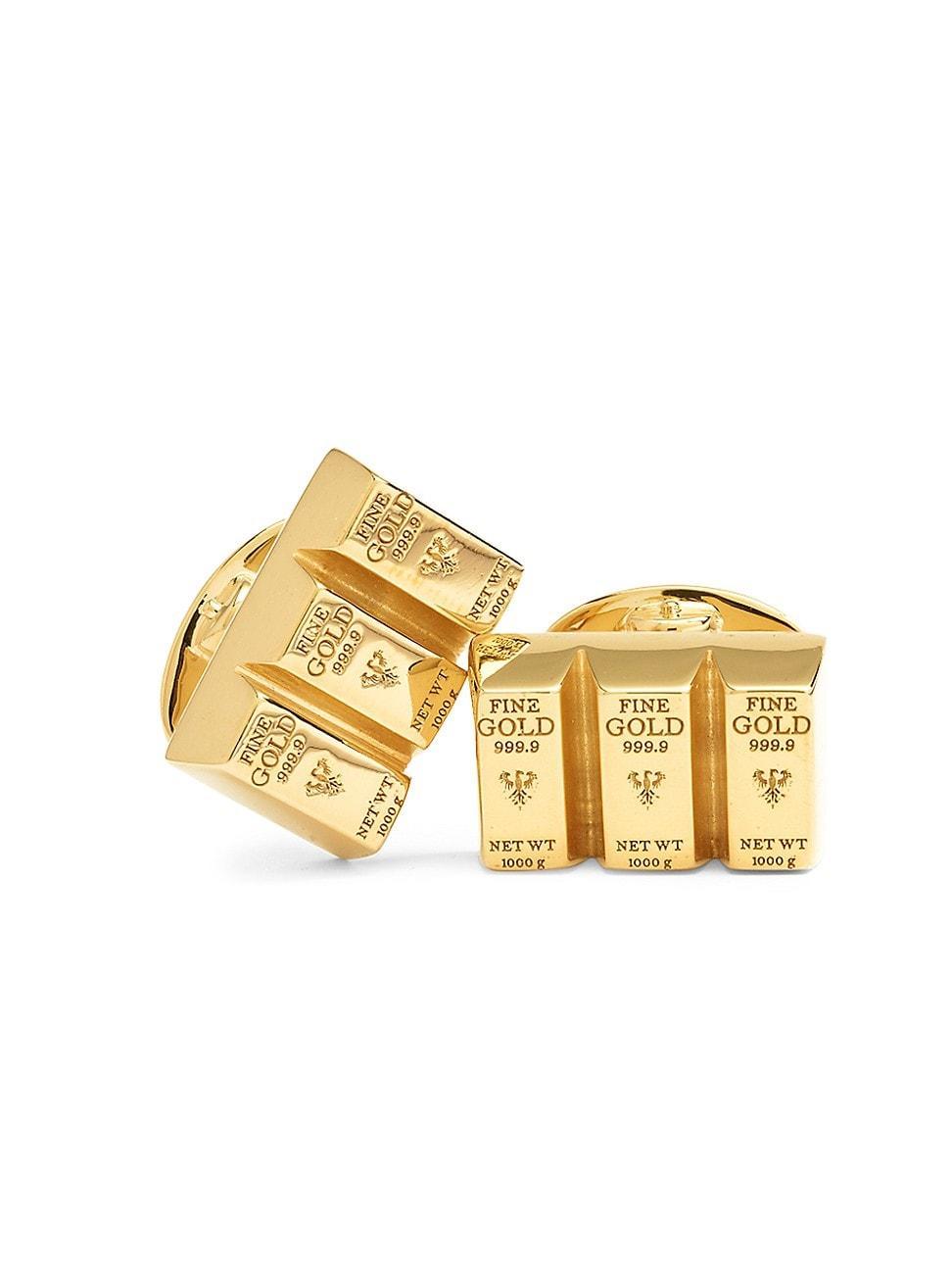 Mens 24K Gold Vermeil Vermeil Gold Bullion Cufflinks - Gold Product Image