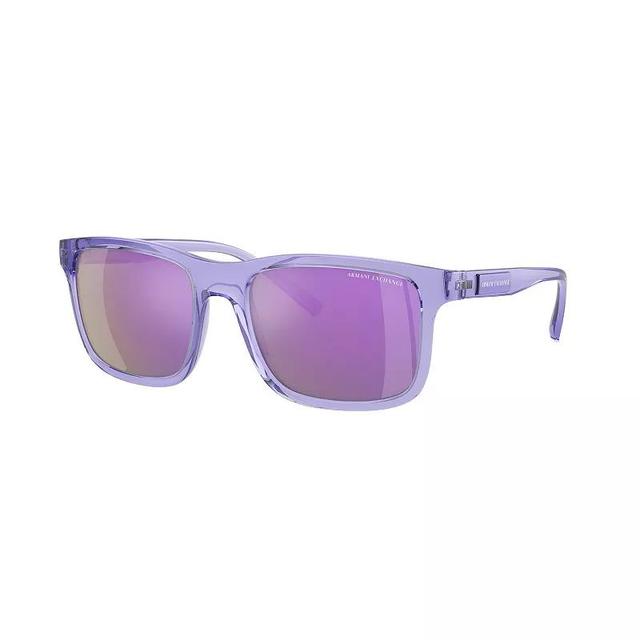 Mens Armani Exchange AX4145S 57mm Rectangle Sunglasses, Purple Product Image