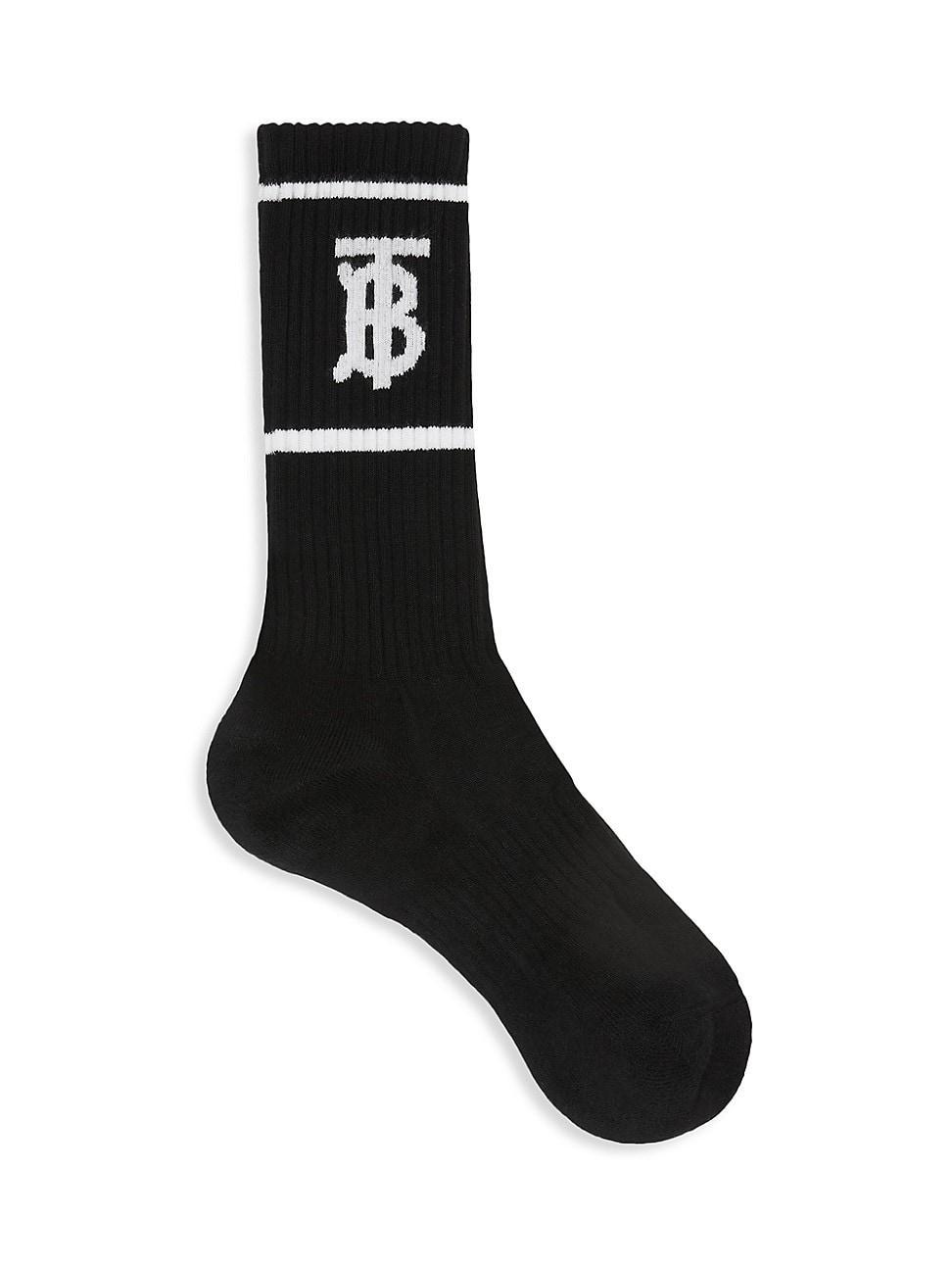 Mens Monogram Motif Intarsia Socks Product Image