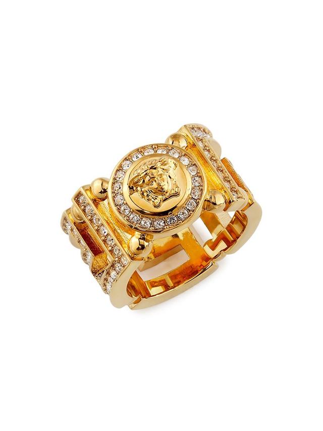 Womens Goldtone & Crystal Medusa Ring Product Image