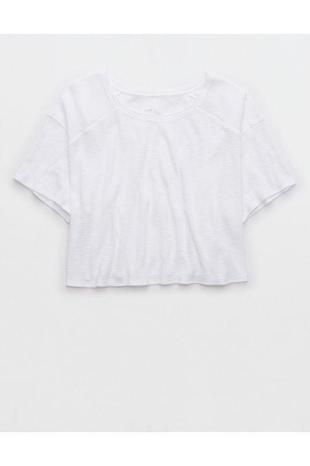 Aerie Cropped Waffle T-Shirt Women's Product Image