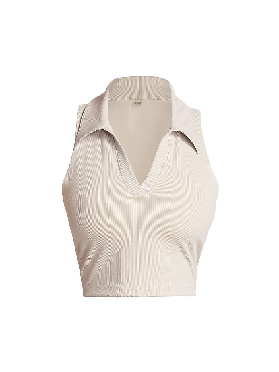 Beyond Yoga Heather Rib Prep Cropped Tank (Cream Heather) Women's Clothing Product Image