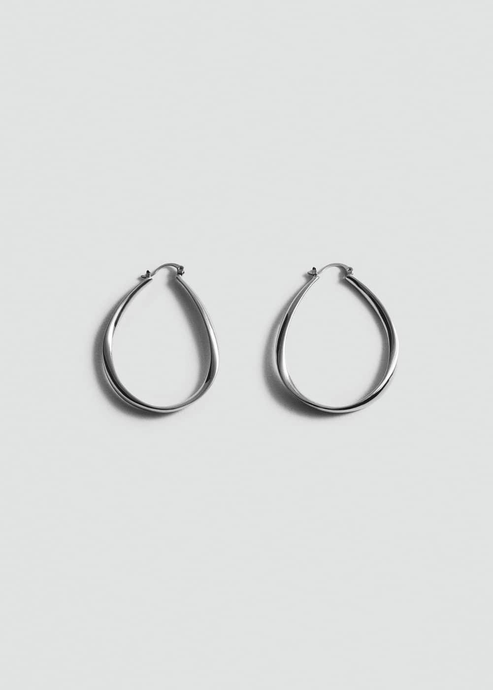 MANGO - Oval hoop earrings - One size - Women Product Image