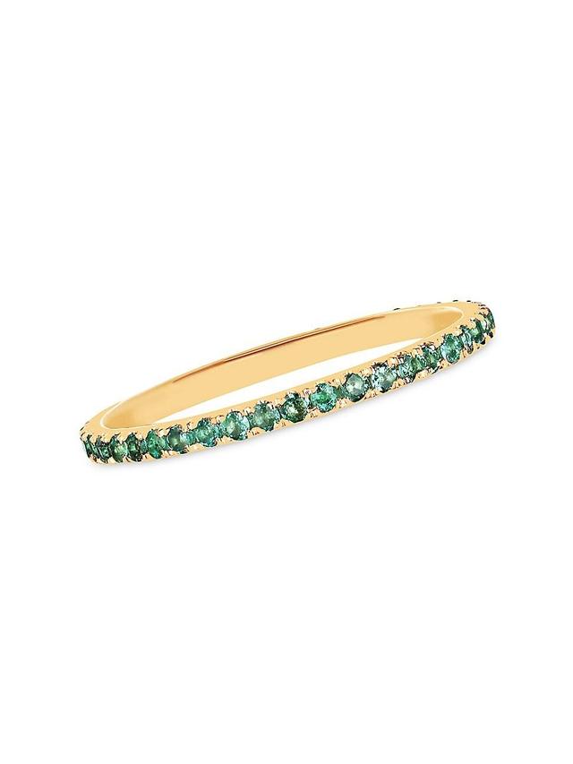 Womens 14K Yellow Gold & Emerald Eternity Band Product Image