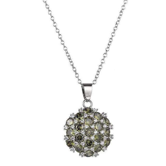 A&M Silver Tone Olive Flower Cluster Pendant Necklace, Womens Product Image