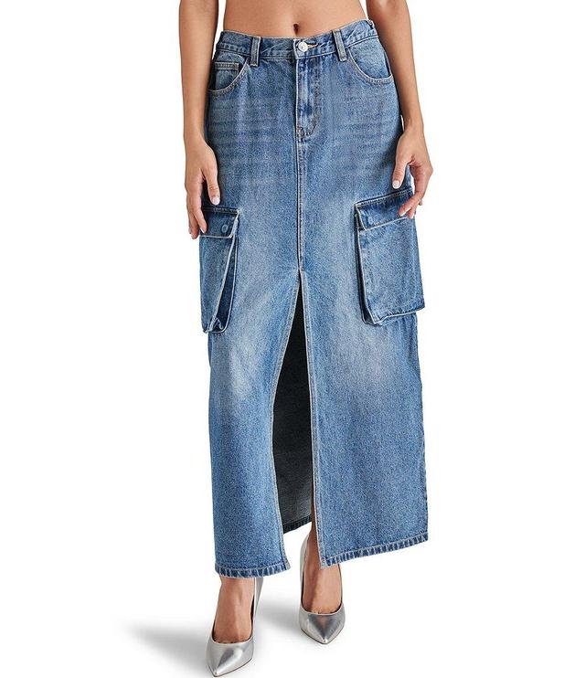 Steve Madden Benson Denim Cargo Maxi Skirt Product Image