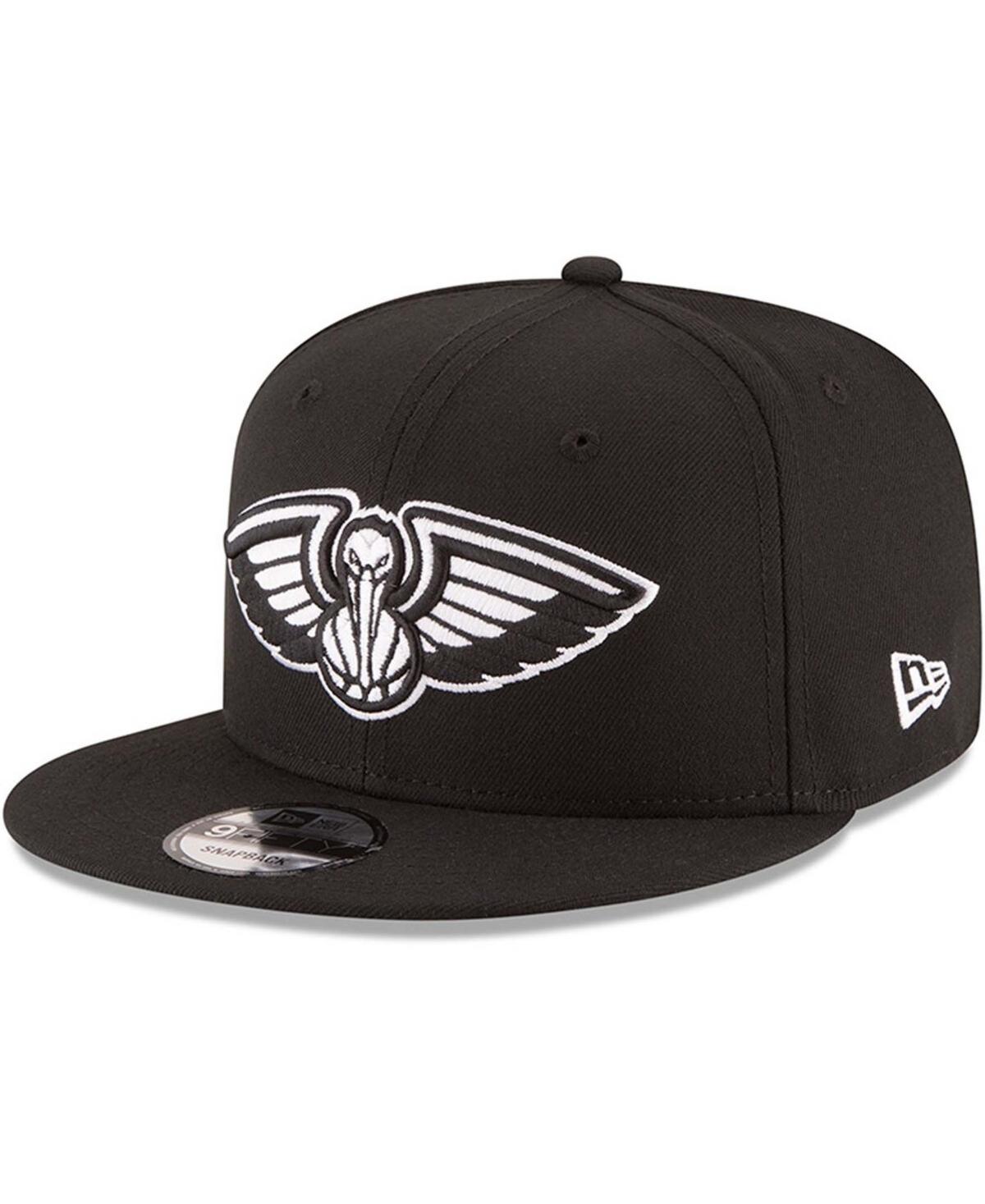 Mens New Era Black New Orleans Pelicans Black & White Logo 9FIFTY Adjustable Snapback Hat Product Image